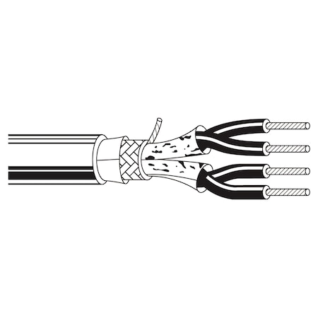 Belden Multi-Conductor Cable, AWM, 16 AWG, 4 C, Gray, PVC, Stranded, 600V AC, Indoor/Outdoor, 2000 ft 7896A T5U2000